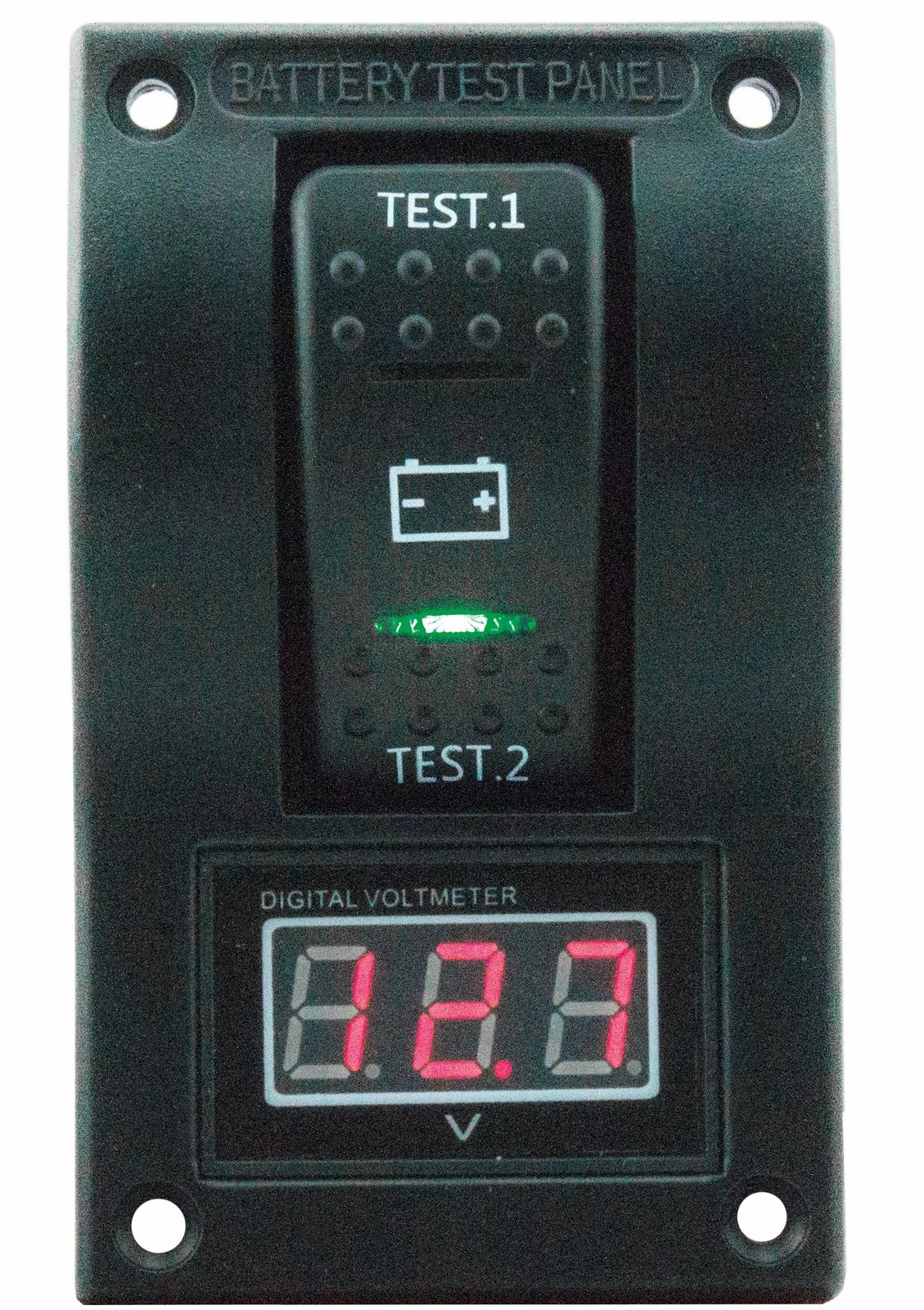 Akkumulátortesztelő panel digitális kijelzővel, 5–30 V – 2 akku / 5–30 V / digitális kijelző