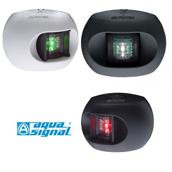 Aqua Signal Serie 34 LED jobb oldali zöld pozíciófény, fekete – fekete burkolat
