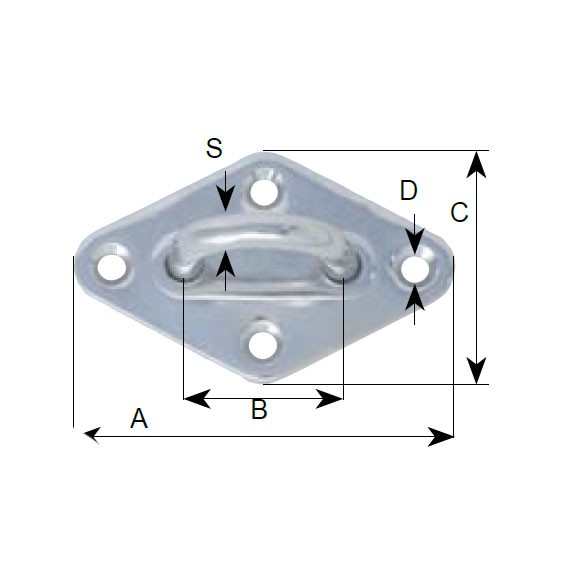 AQUINOX árboc szem A2 – Szélesség: 80mm
