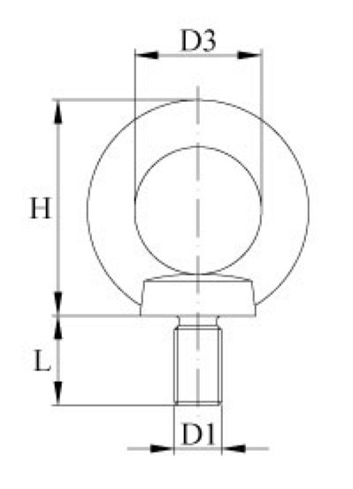 AQUINOX gyűrűs csavar AISI 316 – Hossz: 37mm