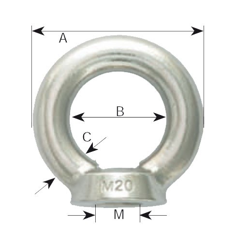 AQUINOX gyűrűsanya AISI 316 – M8