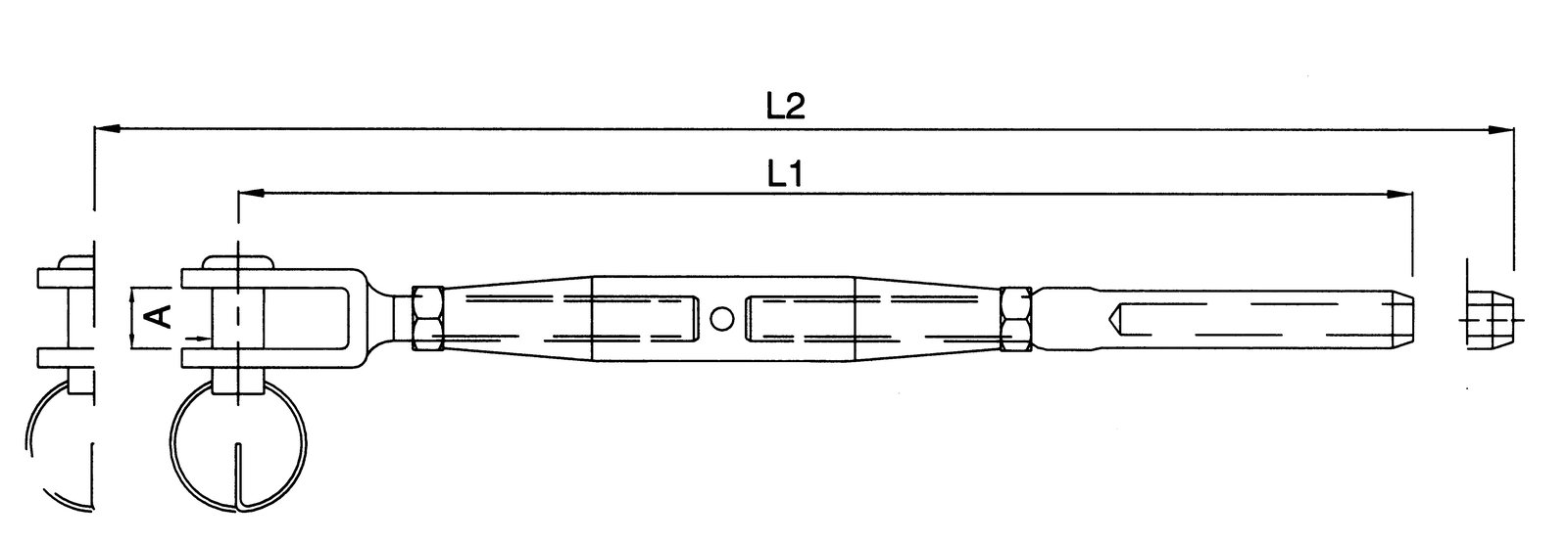 AQUINOX Kábel spanner – Menet: M5