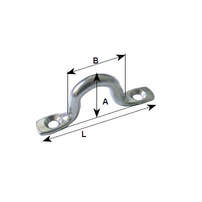 Omega rozsdamentes AISI 304, 60 mm – A: 22 mm / B: 30 mm / L: 60 mm