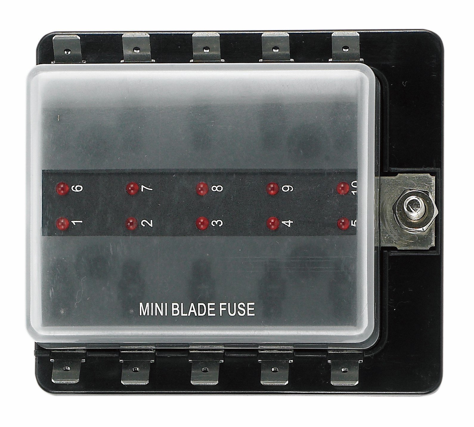 Biztosítékdoboz KFZ-FKS, LED-es, 10 foglalat, 100 A