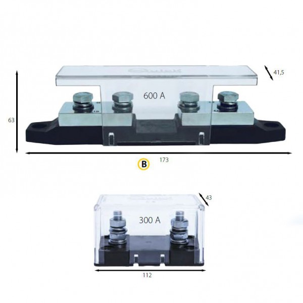 Biztosíték tartó B – 600 Amper