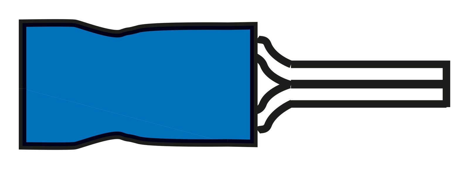 Előszigetelt tüskés kábelsaru – 1,9×13 mm, kék (1,5–2,5 mm²)