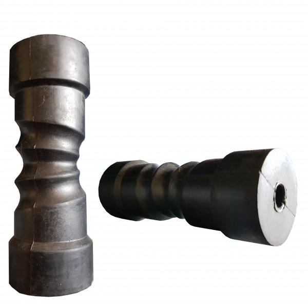 Önközpontosító kielgörgő keménygumiból – Ø75 mm, tengely Ø18 mm, 302 mm