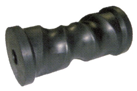 Önközpontosító kielgörgő keménygumiból – Ø75 mm, tengely Ø18 mm, 302 mm