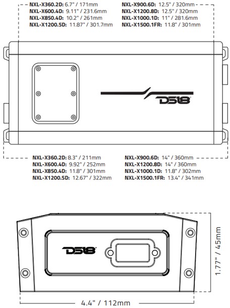 DS18 NXL-X1200.8D 8-csatornás hajós erősítő