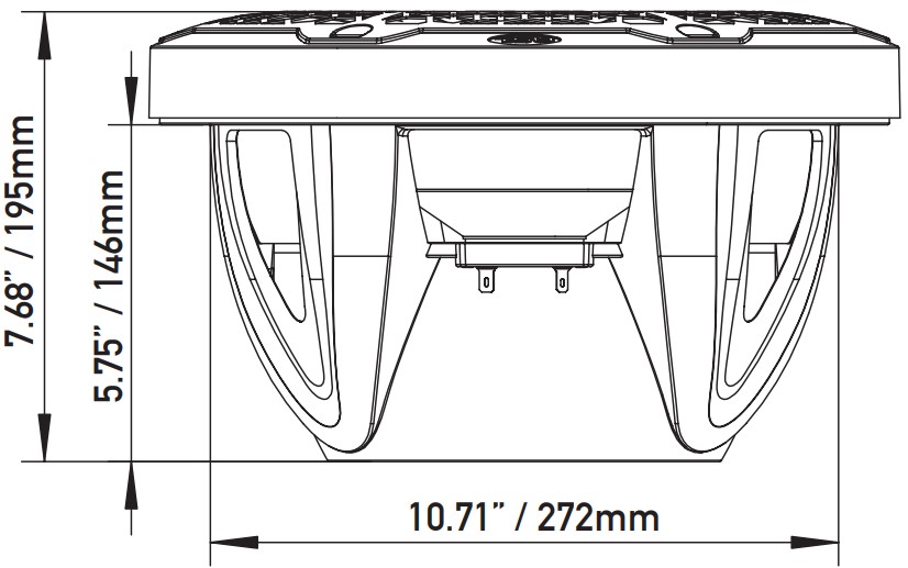 DS18 NXL-12SUB hajós mélysugárzó 12” – 12”, fekete