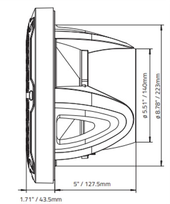 DS18 NXL-10SUB hajós mélysugárzó 10” – 10”, fekete