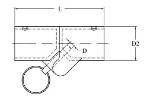 Nirosta A4 csőcsukló gömbcsapos rögzítéssel – Cső: 25mm