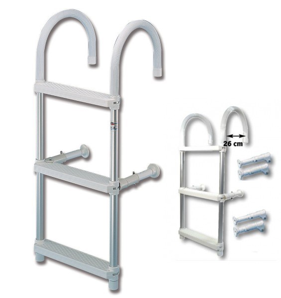 Gamma Alu fürdőlétra – 4fok hossz:116cm ív:26cm