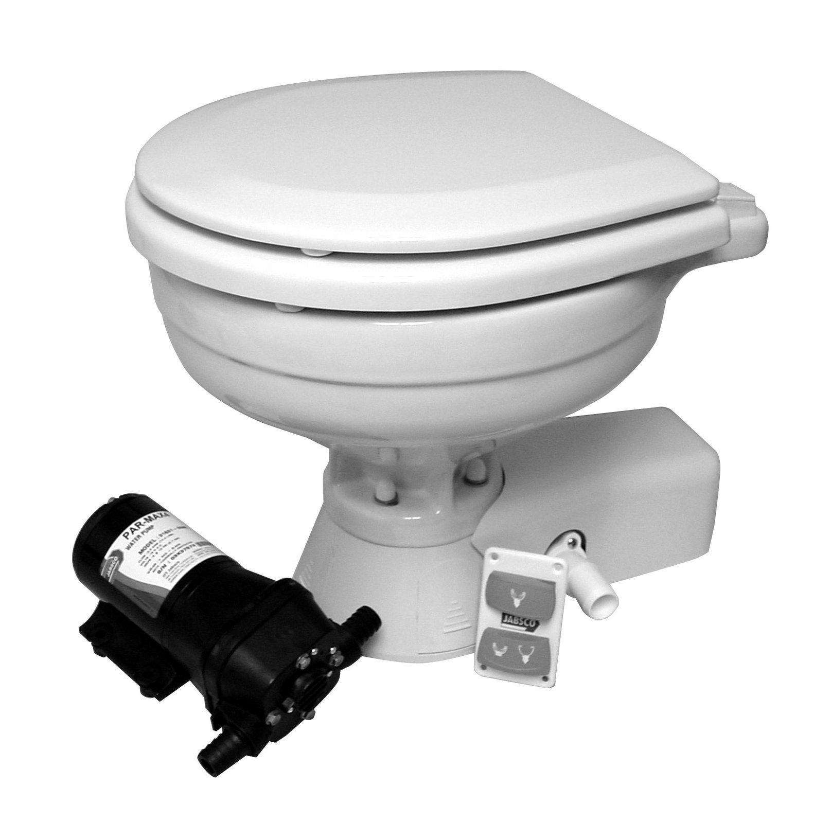 Jabsco Quiet Flush elektromos fedélzeti WC, Standard, 24 V – Standard / 24 V / 19,1 kg