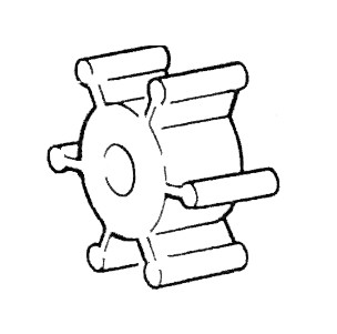 Impeller lapátkerék 40,0 × 19,0 mm – 8 mm lapított tengely (nitril)