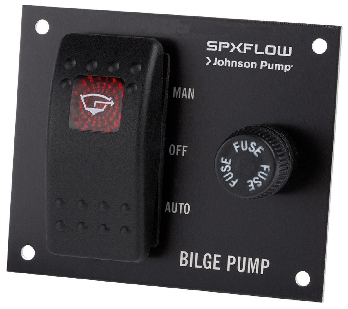 Johnson Pump fenékvízszivattyú-kapcsolópanel – 24 V – 24 V / AUTO–OFF–MANUAL