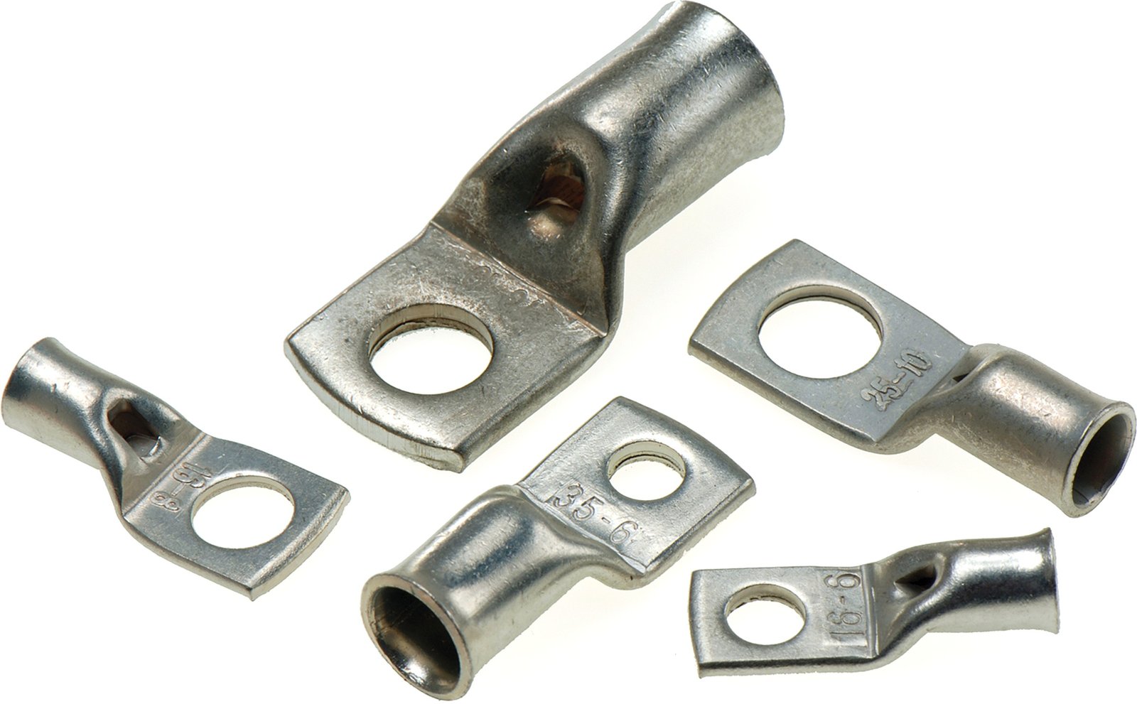 Gyűrűs kábelsaru, ónozott réz – 6 mm², 5,3 mm furat, 27 mm hossz