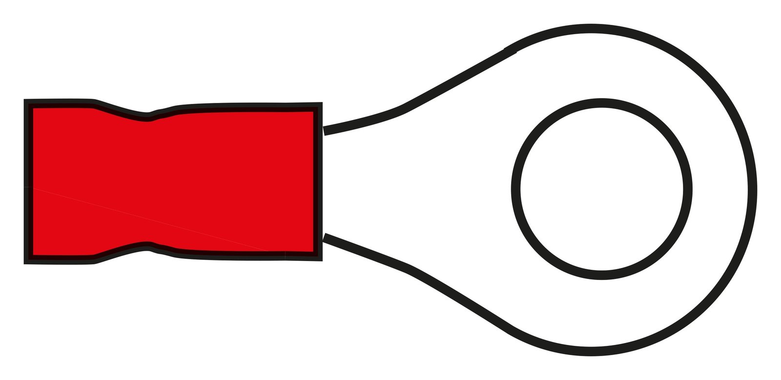 Előszigetelt gyűrűs kábelsaru – 3,7 mm furat, piros (0,5–1,5 mm²)
