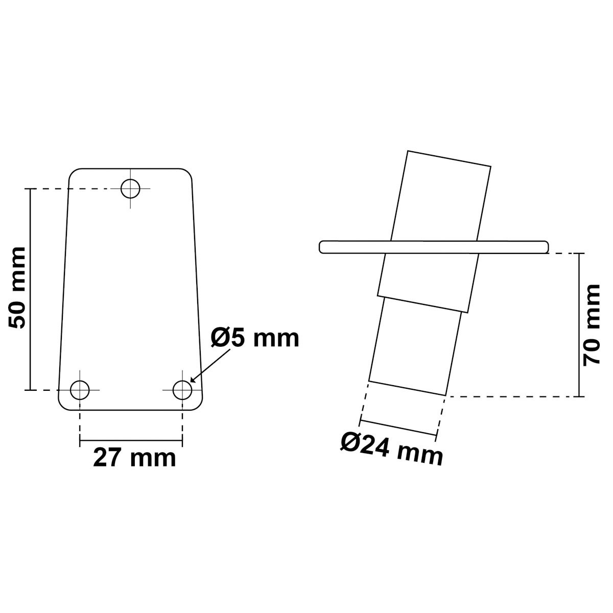 Bedugható körfény, fekete, 12 V, 54 cm – fekete burkolat / bedugható / 54 cm