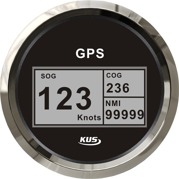KUS GPS sebességmérő, analóg (85 mm) – Fekete