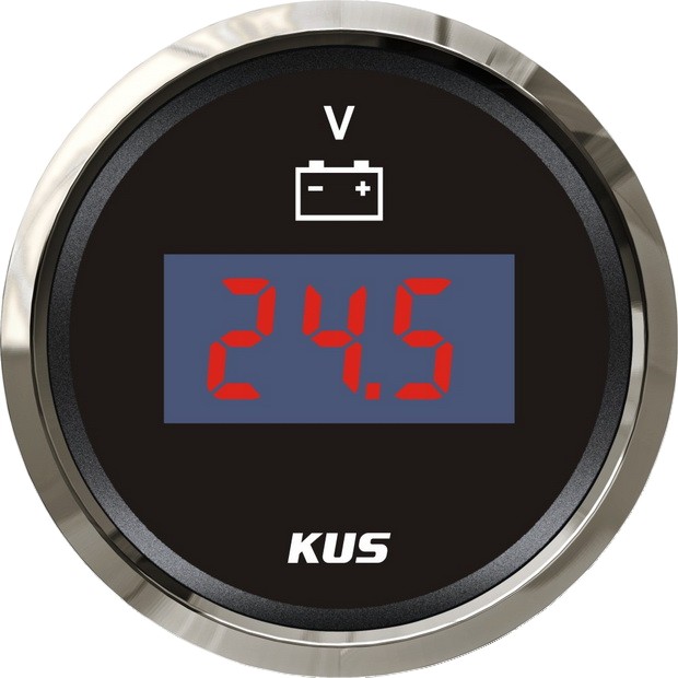 KUS digitális voltmérő – Fekete 8–32 V