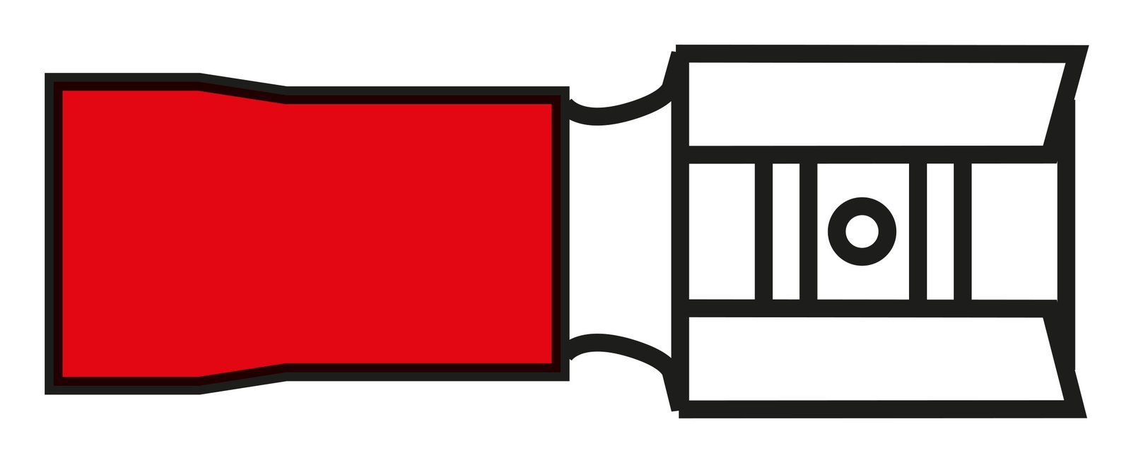 Előszigetelt lapos csúszósaru – 4,8 mm, piros (0,5–1,5 mm²)