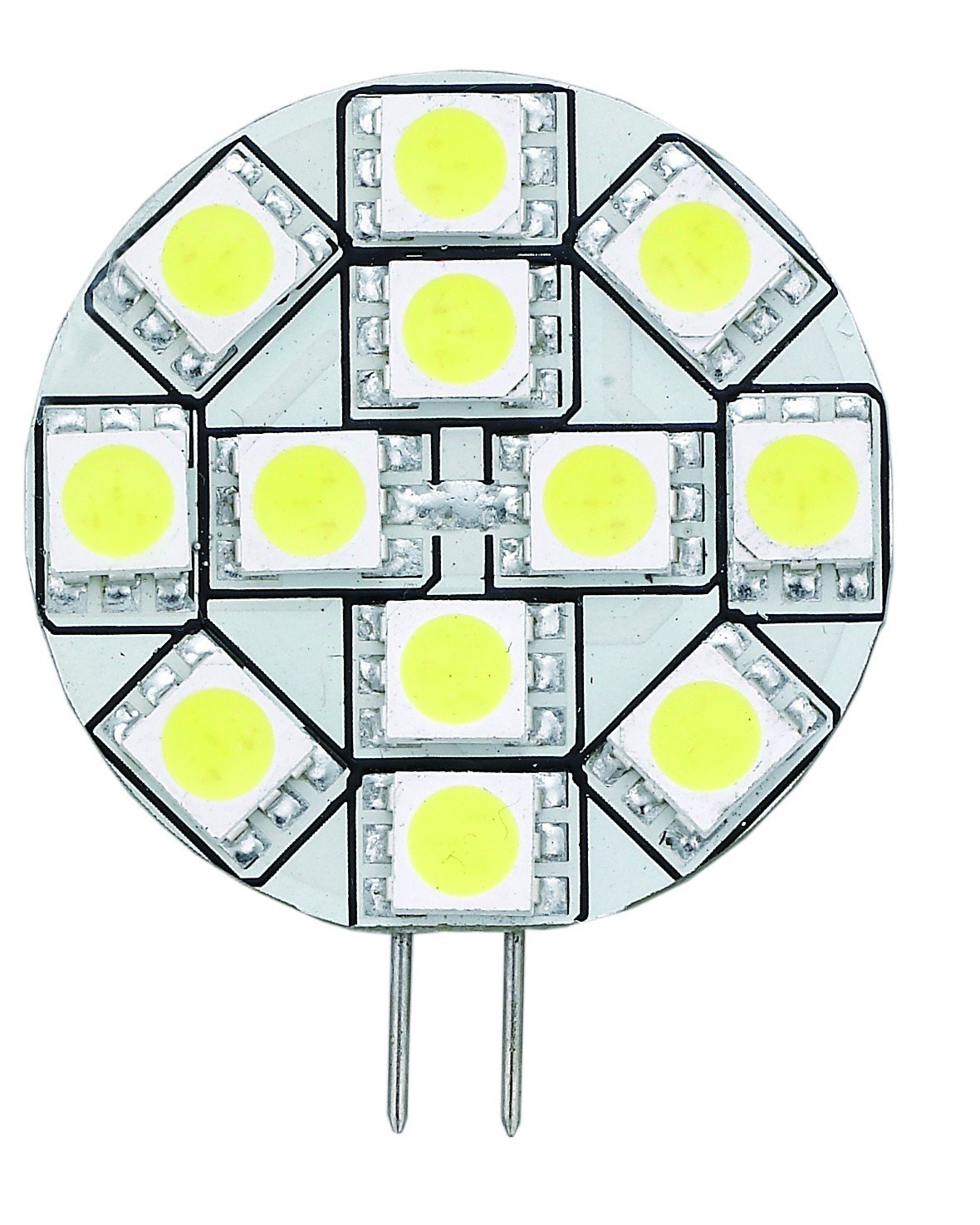 G4 LED fényforrás, 10-30 V, 12x0,3 W, meleg fehér, 210 lumen – 12x0,3 W / 210 lumen / oldalsó pin
