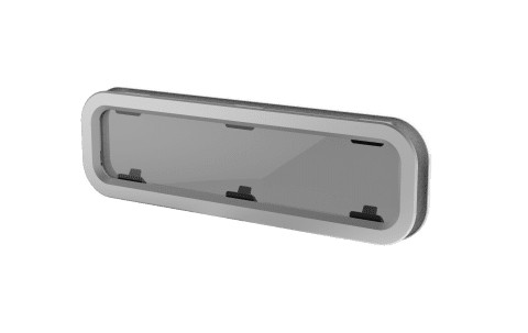 Lewmar Standard nyitható hajóablak, 4 méret, elefántcsont belső keret – 4 méret / elefántcsont / 191 × 646 mm