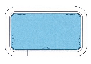 Lewmar Standard nyitható hajóablak, 5 méret, elefántcsont belső keret – 5 méret / elefántcsont / 264 × 449 mm