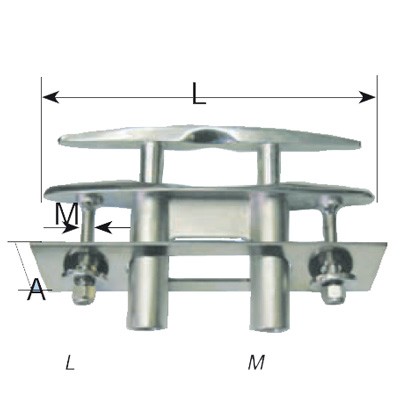 AISI 304 süllyeszthető kikötőbak, 163 mm