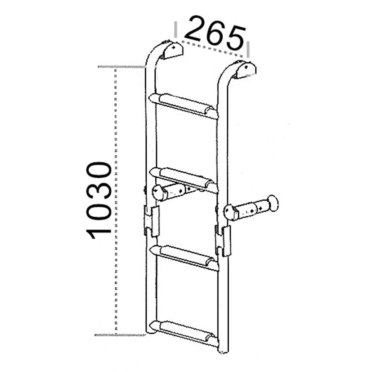 Összecsukható fürdőlétra – 2+2 fok Hossz:103cm