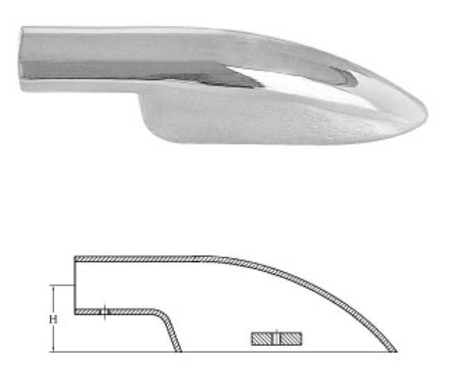 Reling cső végdarab – 22mm 38mm 171mm