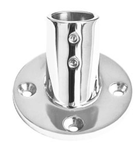Relingláb kerek talppal, rozsdamentes A4, Ø22 mm, 45° – 7/8 coll kerek
