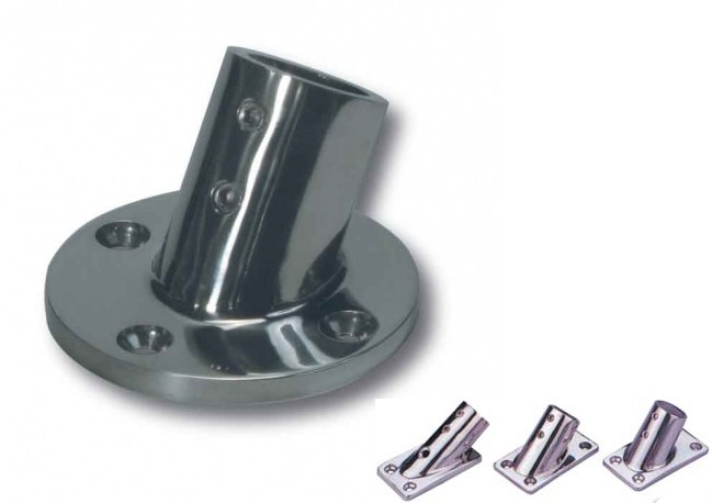 Relingláb kerek talppal, rozsdamentes A4, Ø25 mm, 60° – 1 coll kerek