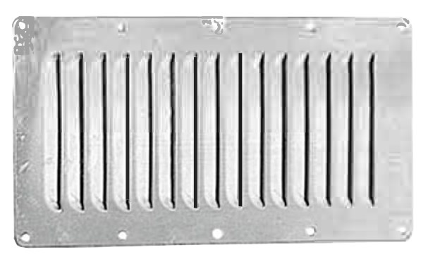 Nirosta szellőzőrács 228 × 127 mm, 15 réses