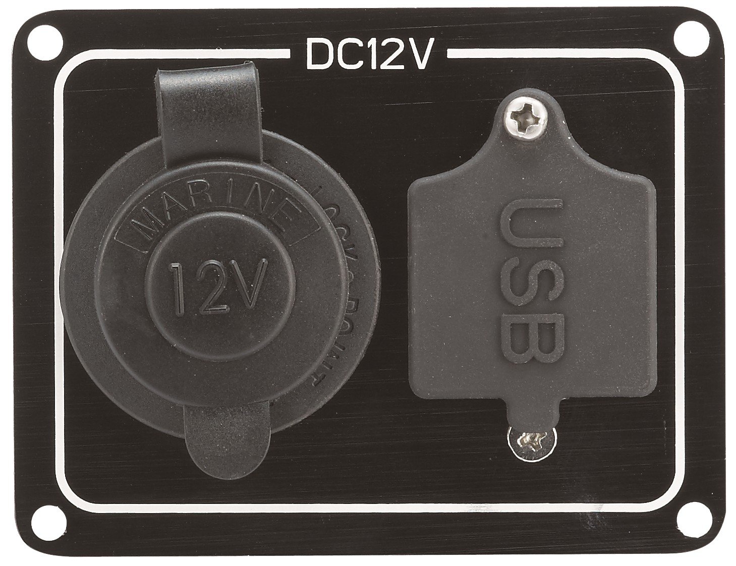 12 V-os kapcsolótábla USB aljzattal és fedélzeti csatlakozóval, IP65
