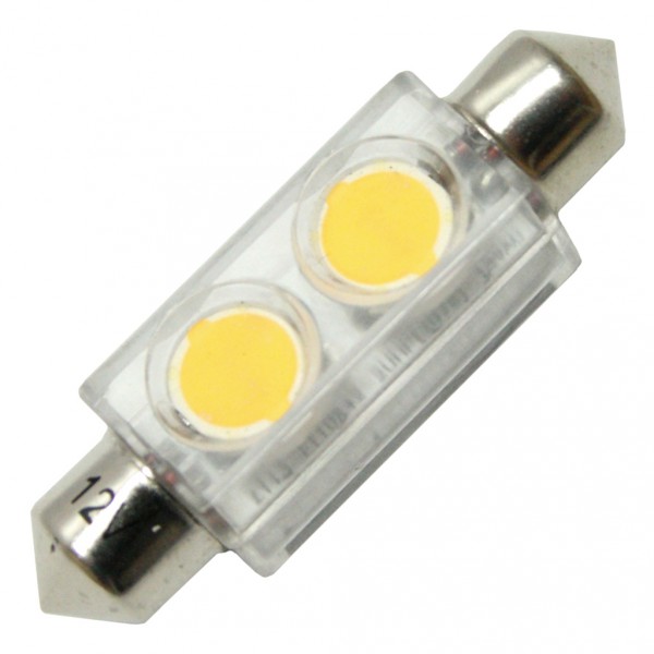 SV8.5-8 LED szofita izzó, 12 V, 38 mm, 2x SMD LED