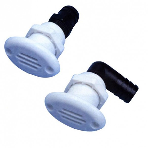 Fehér műanyag tank szellőző, ovális, egyenes – ovális fej 60 mm / egyenes / 16 mm csőhöz