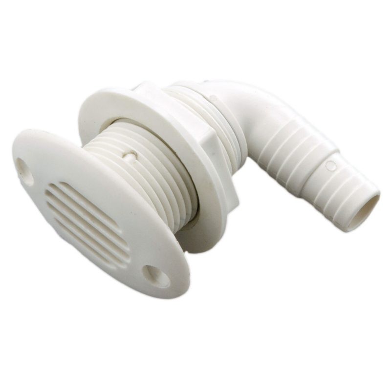 Fehér műanyag tank szellőző, ovális, 90° – ovális fej 60 mm / 90° / 16 mm csőhöz