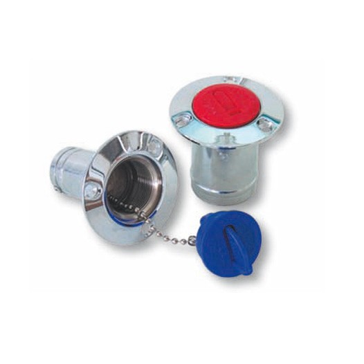 Krómozott fedélzeti tankbetöltő csonk, 50 mm – üzemanyag / 50 mm tömlő / 70 mm