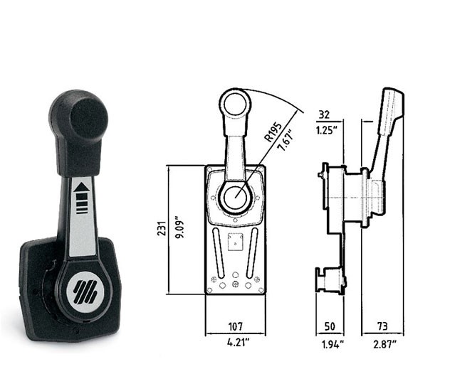 Ultraflex B85 oldalsó irányváltó kar és gázkar vitorlásokhoz – B85 / vitorlás / üresállás