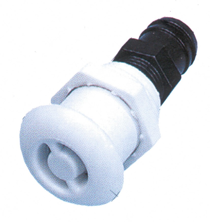 Fehér műanyag tank szellőző, kerek, egyenes – kerek fej 41 mm / egyenes / 16 mm csőhöz