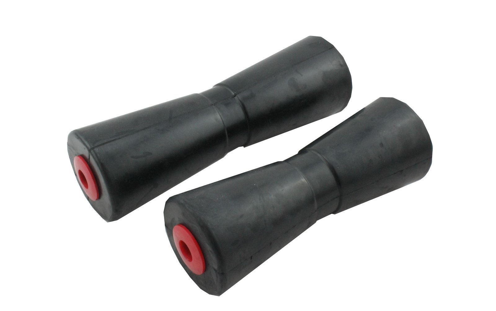 V-kielgörgő keménygumiból, persellyel – Ø87 mm, tengely Ø17 mm, 243 mm