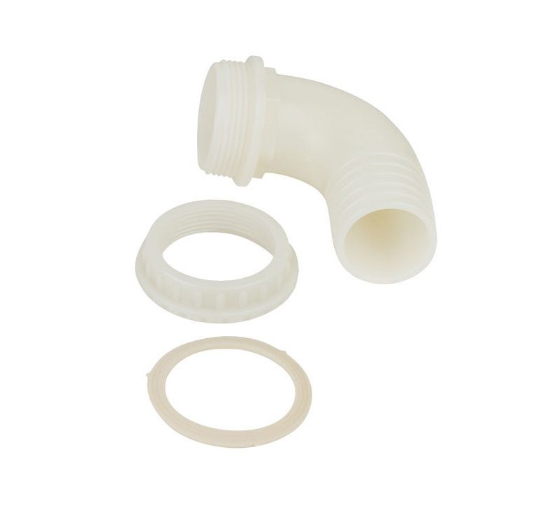 Víztartály töltőcsatlakozó 1 1/2” x 38 mm, 90° könyök – 90 fokos