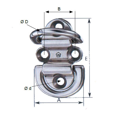 Wichard dupla dekk szem – Hossz: 104 mm
