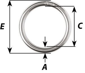 Wichard heveder vég AISI316L – (A) Gyűrű 5x21,5mm