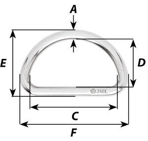 Wichard heveder vég AISI316L – (B) D gyűrű 6x40mm
