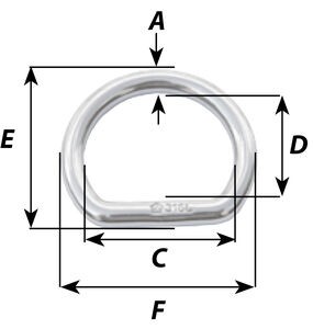 Wichard heveder vég AISI316L – (C) D gyűrű 5x30mm
