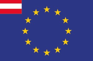 EU–Ausztria hajózászló 20 x 30 cm